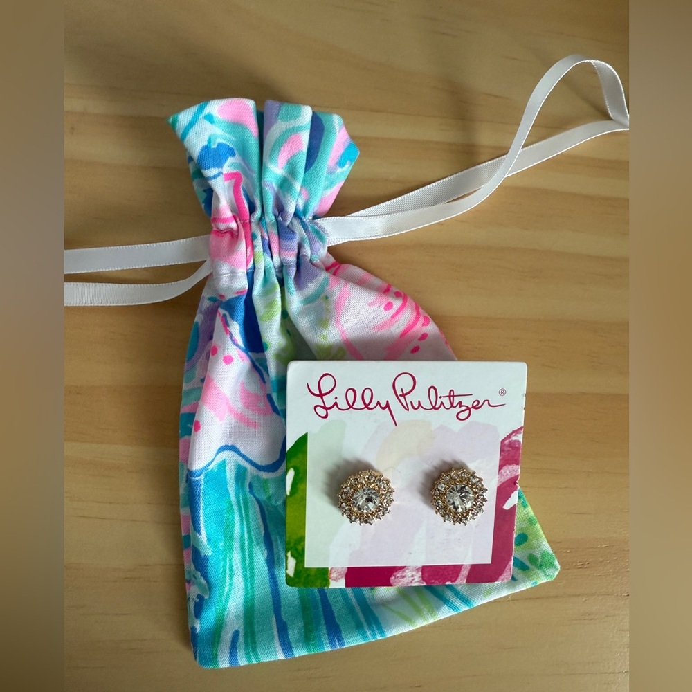 Lilly Pulitzer Gold Sparkle Stud Earrings